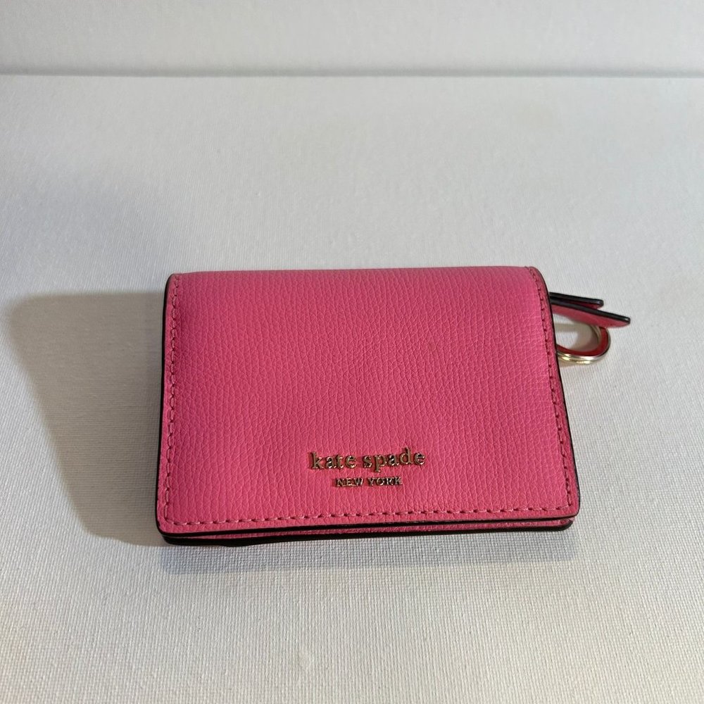 AUTHENTIC PREOWNED KATE SPADE PINK LEATHER WALLET WITH GOLD HARDWARE - PERFECT